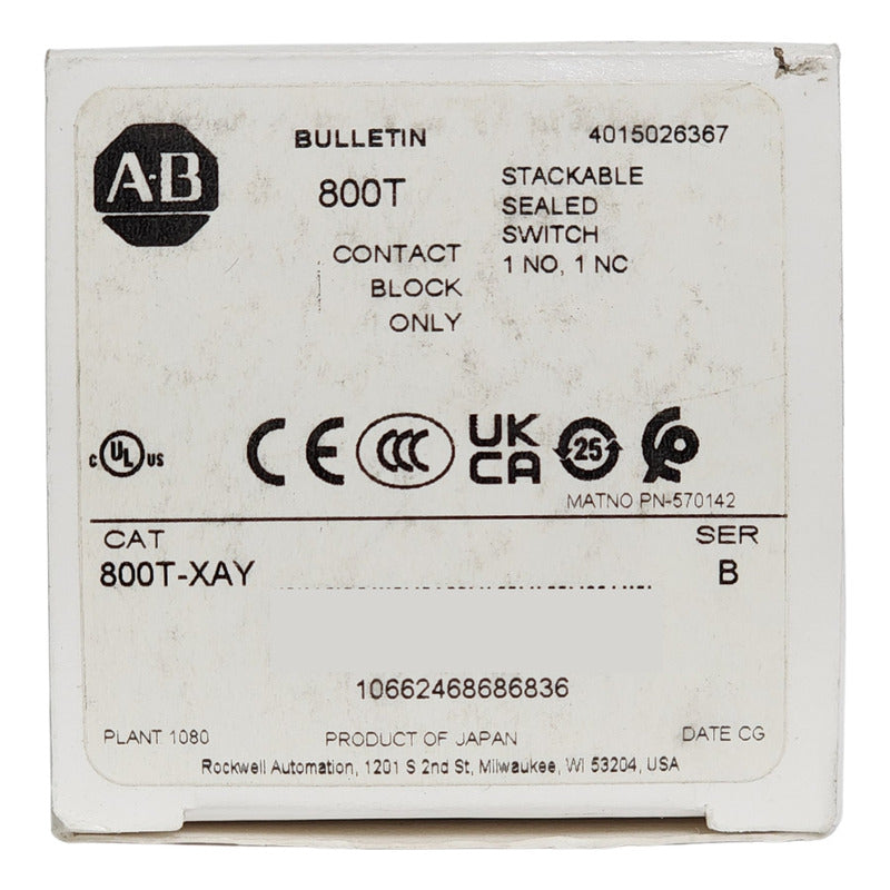 Allen Bradley 800t-xay Selector Industrial De Control