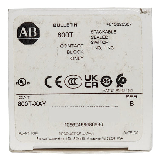 Allen Bradley 800t-xay Selector Industrial De Control