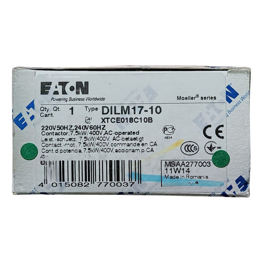 Eaton 40a Contactor Dilm17-10 220v
