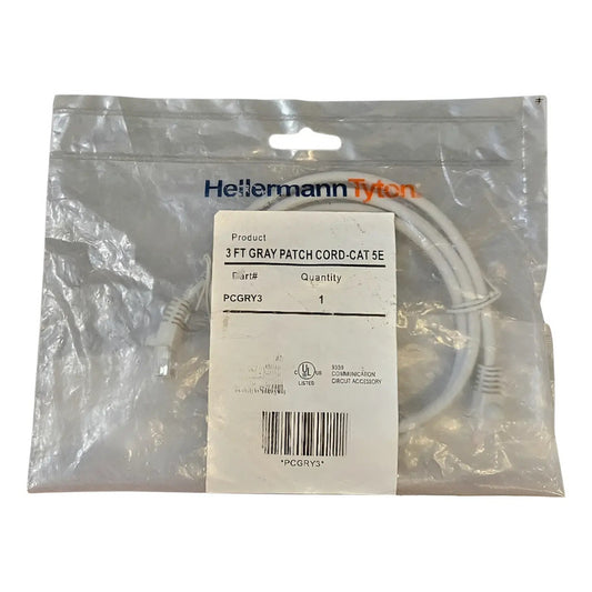 Hellermann Tyton Pcgry3 3ft Gray Patch Cord-cat 5e