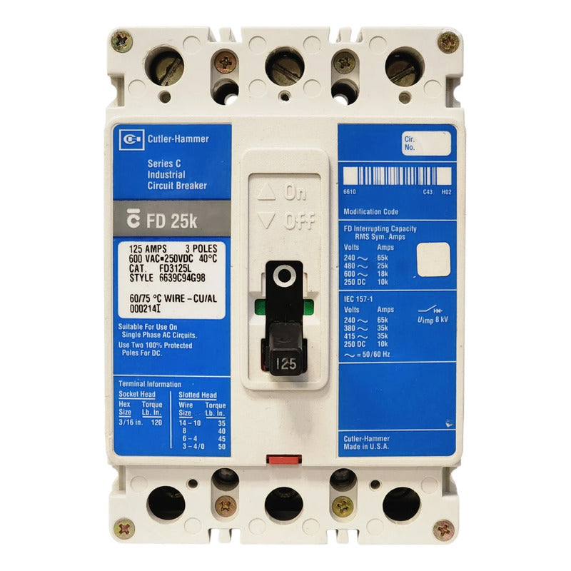 Cutler-hammer Fd3125l Interruptor Termomagnético Mccb