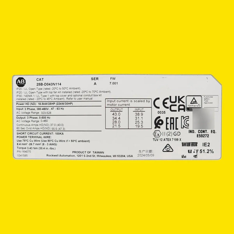 Variador Allen-bradley Powerflex 525 25hp Modelo 25b-d043n11