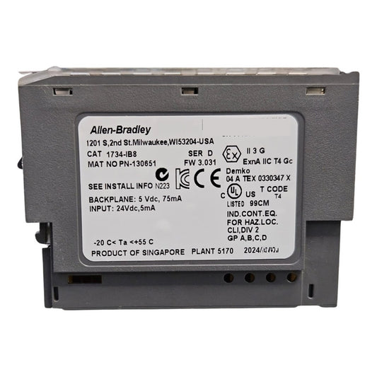 Allen Bradley 1734-ib8 Point I/o Sink Input Module 8 Canales