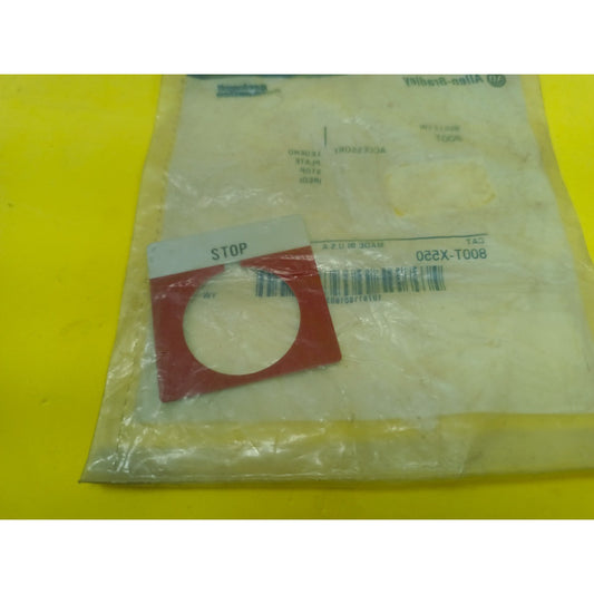 Allen Bradley 800t-x550 Ser A Una Placa Rojo Stop