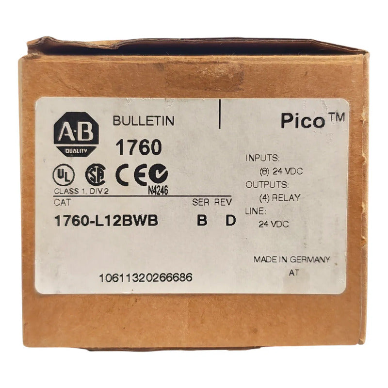1760-l12bwb Allen-bradley Pico Controller 8 Dig / 4 Out 24v