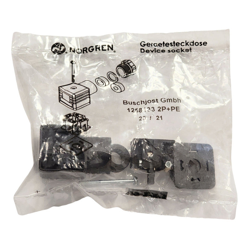Norgren 1258133 2p+pe Socket Para Bobina De Solenoide