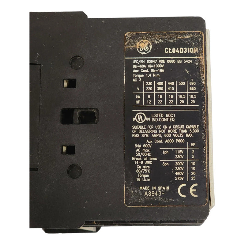 General Electric Cl04d310m Contactor Trifásico Industrial