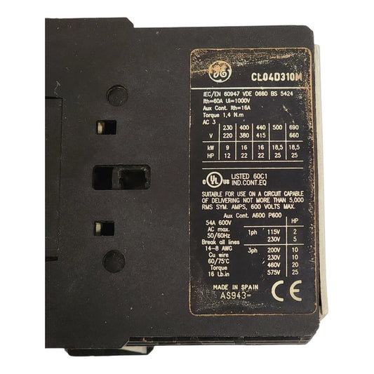 General Electric Cl04d310m Contactor Trifásico Industrial