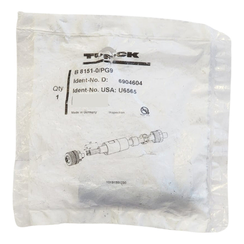 Turck B 8151-0/pg9  U6565 Conector M12 Hembra 5 Polos