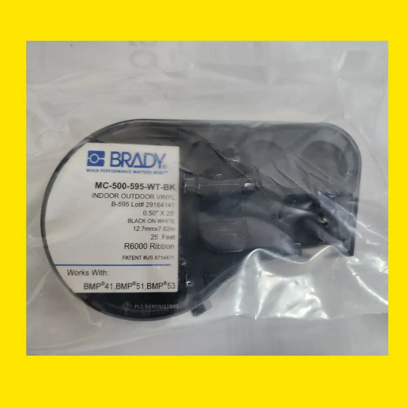 Brady 143371 Mc-500-595-wt-bk Negra Sobre Blanco Cartucho