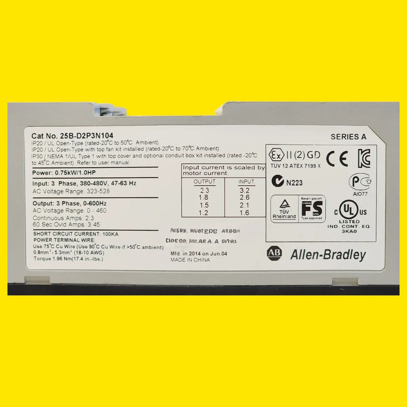 Powerflex 525 Allen Bradley 25b-d2p3n104 1hp Vfd Puerto Ethernet