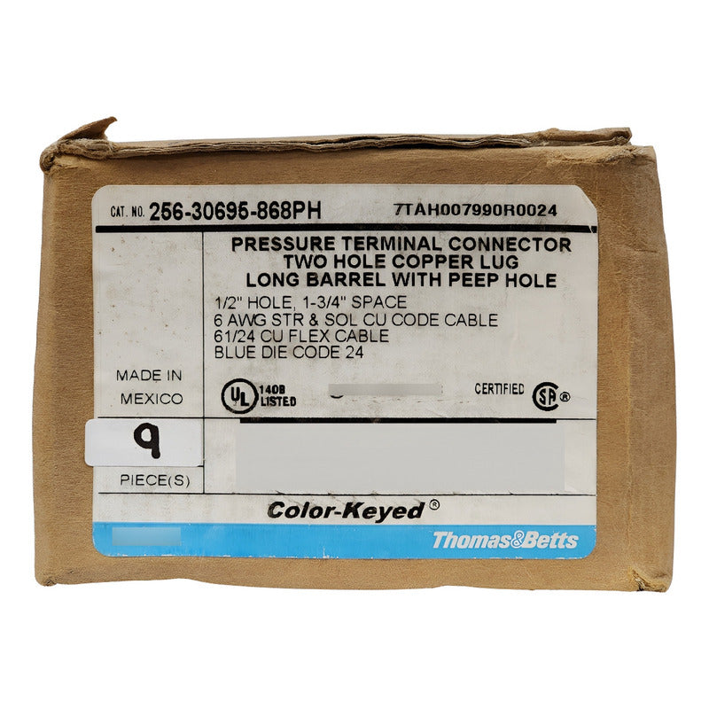 Abb 256-30695-868ph Terminal Cobre Largo 35kv #6awg  (9pzs)