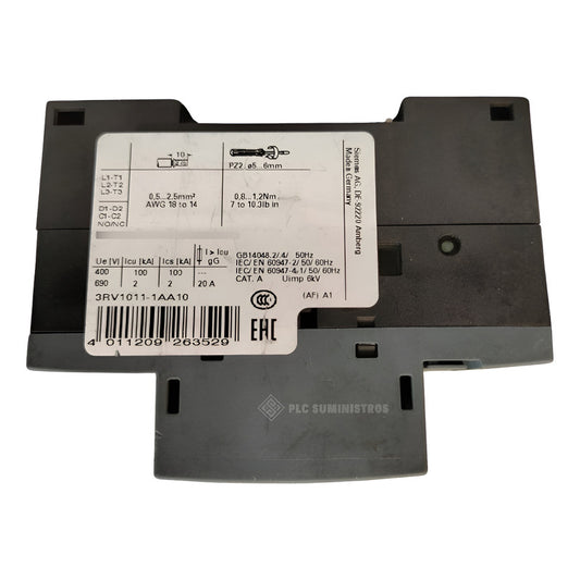Siemens 3rv1011 1aa10 Guardamotor 50/60