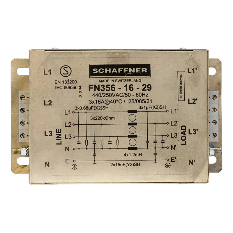 Schaffner Fn356-16-29 Filtro Emi Emc Trifasico 16a 440vac