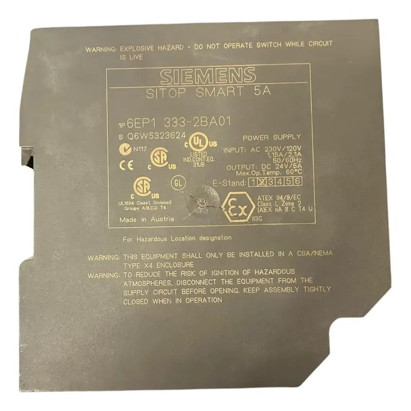 Siemens Sitop Smart 6ep1333-2ba01 24v 5a 120w