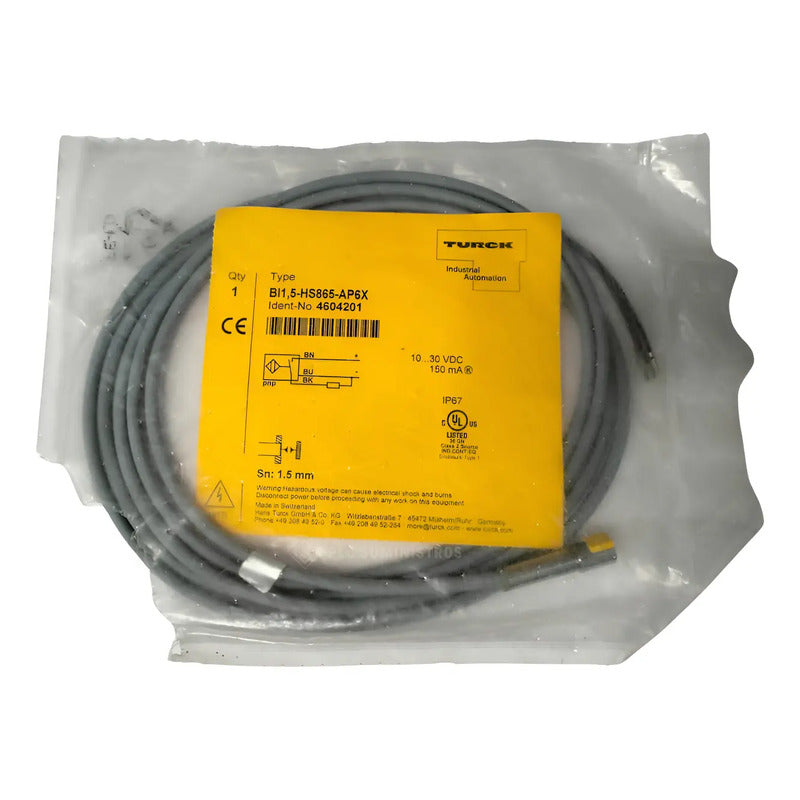 Turck Bi1,5-hs865-ap6x Sensor Inductivo M8 1.5mm Dc