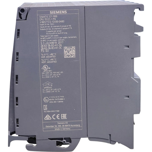 Siemens 6es7512-1ck00-0ab0 Cpu 1512c-1 Pn Simatic