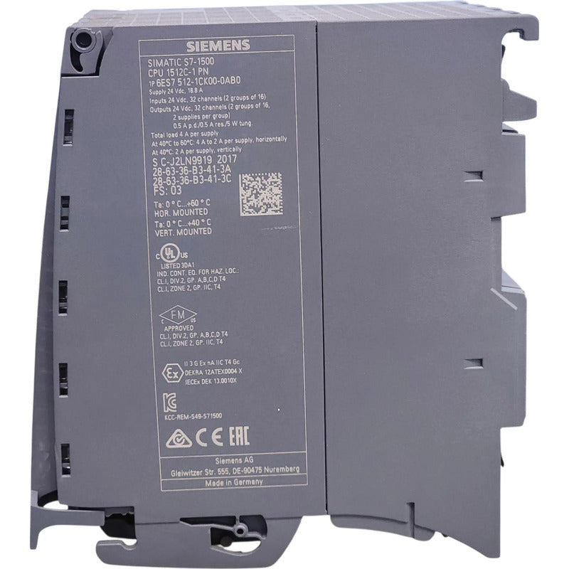 Siemens 6es7512-1ck00-0ab0 Cpu 1512c-1 Pn Simatic