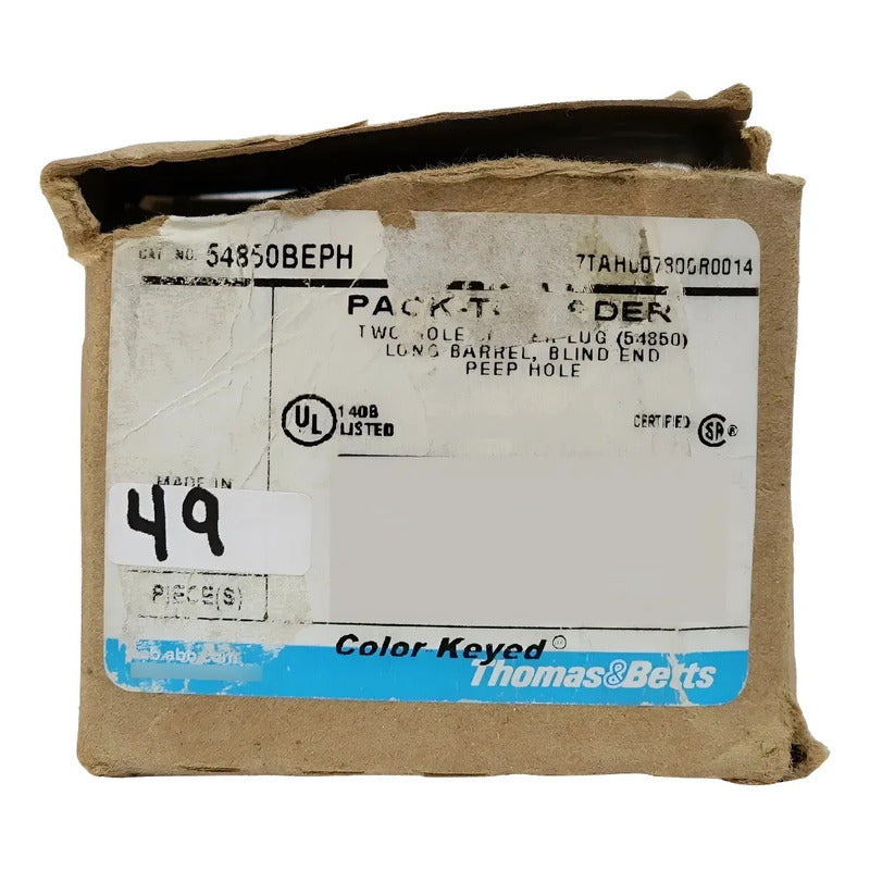 Terminal Abb 54850beph Cobre 2 Orificios #8awg 35kv Rojo