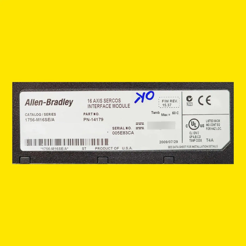 Allen-bradley 1756-m16se Módulo Interfaz Sercos Controllogix