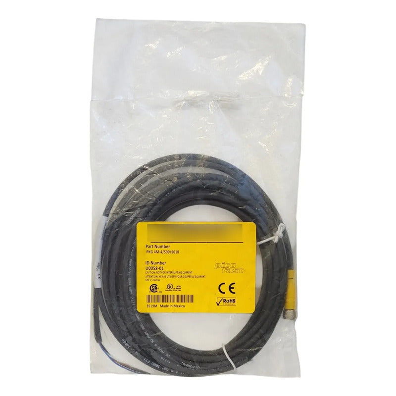 Turck Pkg 4m-4/s90/s618 Cable Conector Hembra 4 Pin