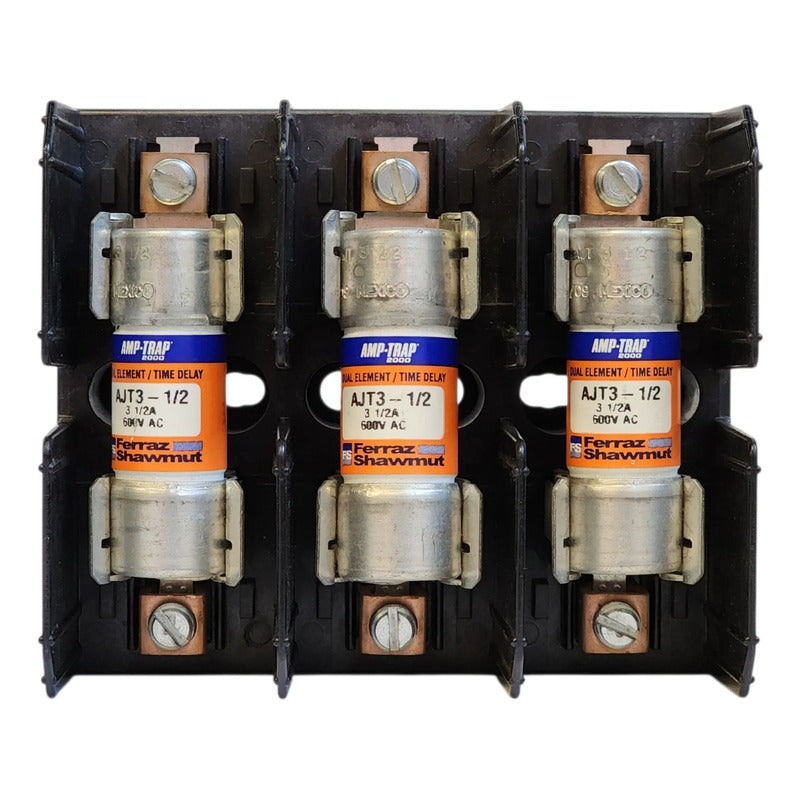Portafusible J60030-3cor + 3 Fusibles Ajt3-1/2 3.5a 600v