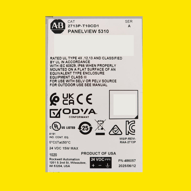 Hmi Allen-bradley Panelview 5310 10'' Touch 2713p-t10cd1