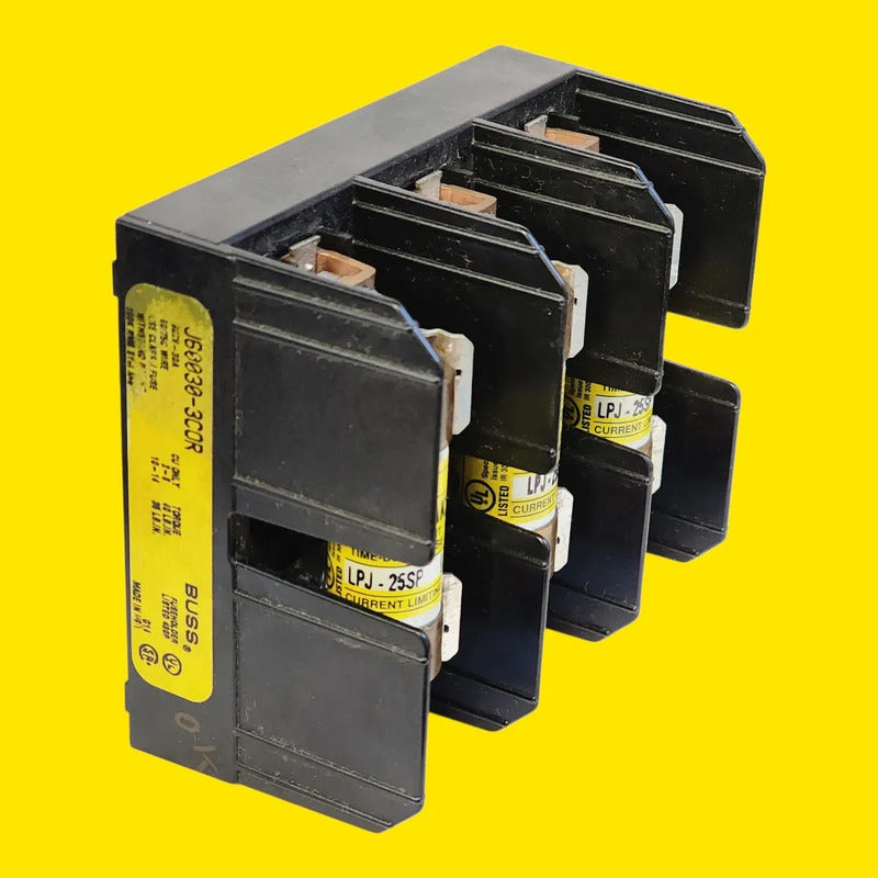 Base J60030-3cor Con 3 Fusibles Lpj-25sp 25a 600v Bussmann