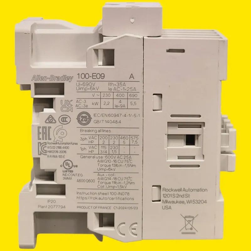 Allen-bradley 100-e09kj10 Contactor Industrial 9 A