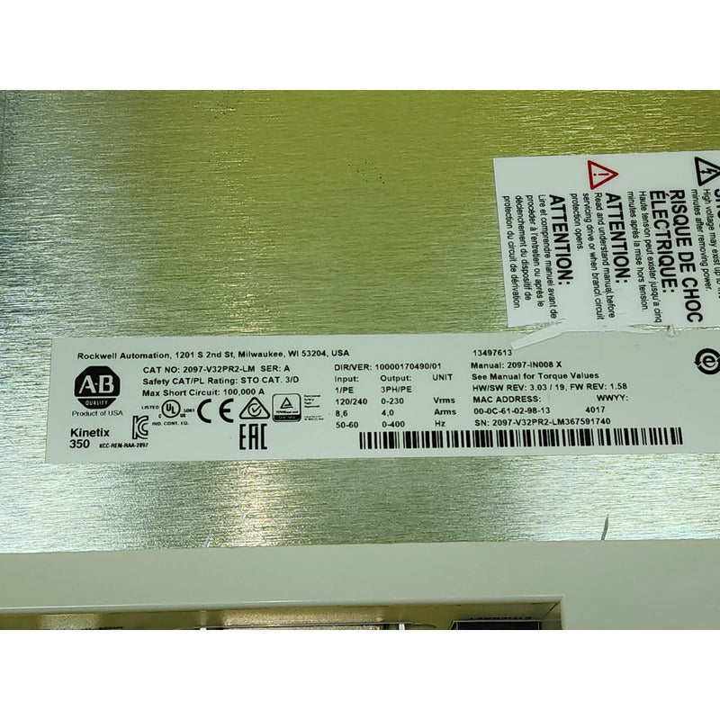 Allen Bradley 2097-v32pr2-lm Usado