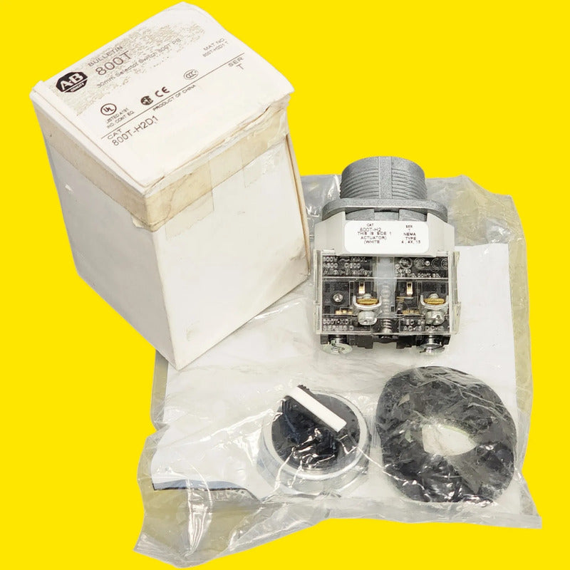 Allen-bradley 800t-h2d1 Selector Mantenido 30 Mm Negro/blanco