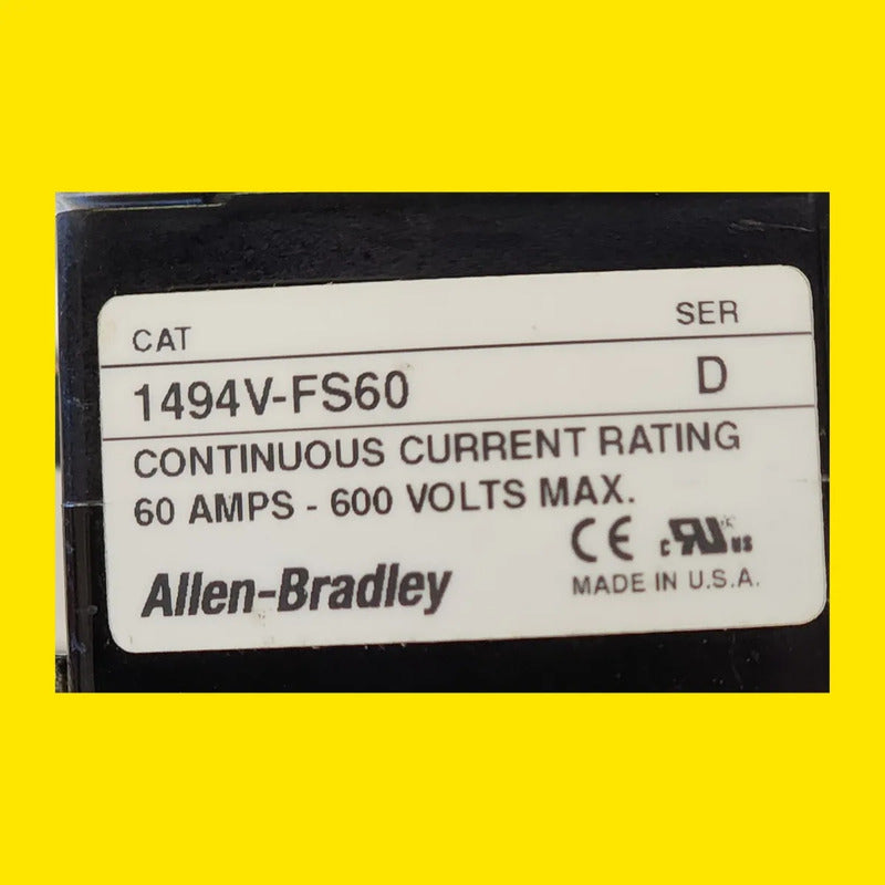 Allen-bradley 1494v-ds60 60a C/ Kit 1494v-fs60 Y 1495-n34