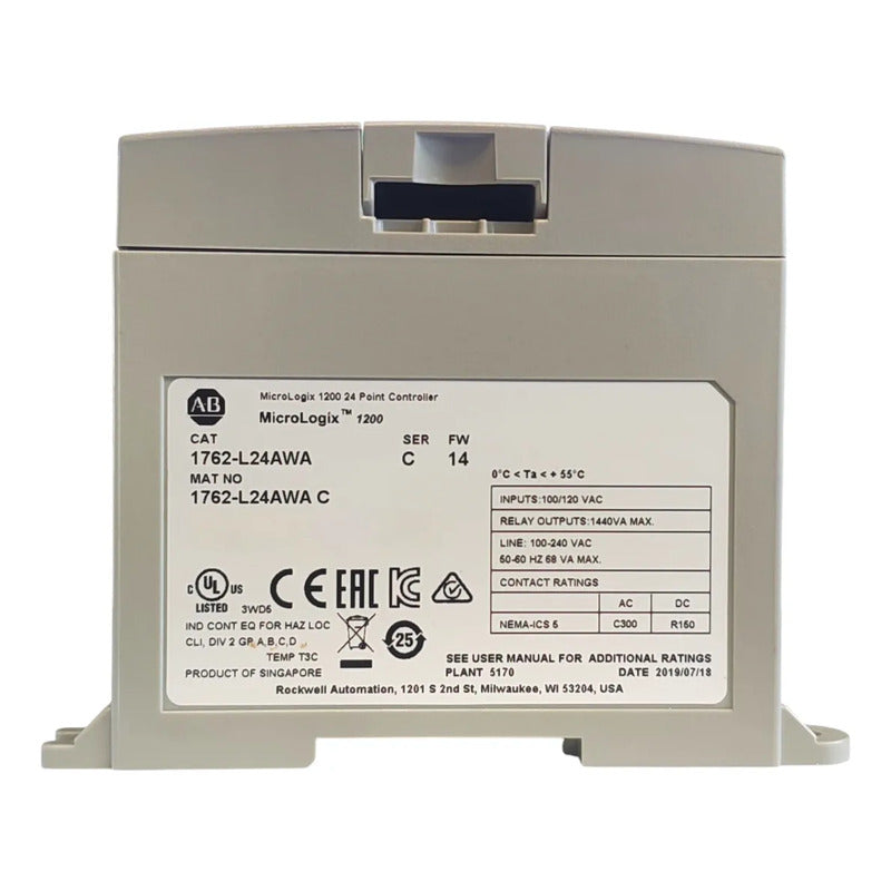 Plc Allen Bradley 1762-l24awa Micrologix 1200 24 I/o 120v