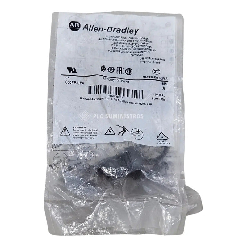 Allen-bradley 800fp-lf4 Botón Pulsador Rojo Rasante. Rojo