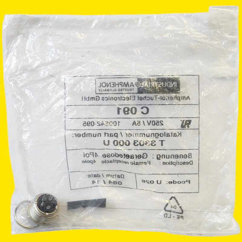 Amphenol C091 T3303000u Conector Hembra M16