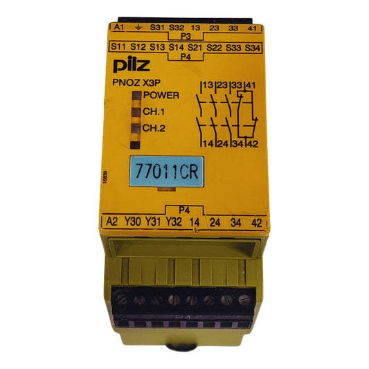Pilz 77313 Pnoz X3p 24-24v Acdc 3n/o 1n/c 1so Rele De Segu