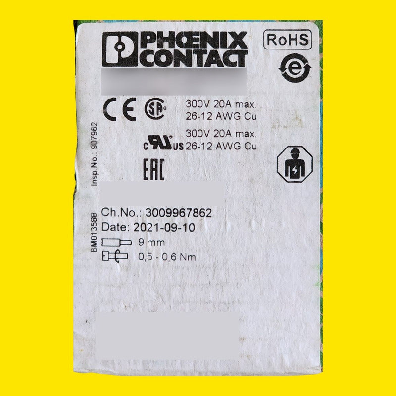 Bornera Phoenix Contact Ut2,5/1p D-32825 300v 20a Caja C/50p