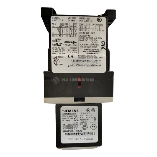 Siemens 3rh1911-1ga22 690v Bloque Contactor Auxiliar