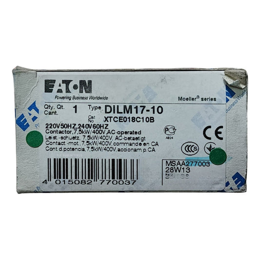 Eaton Dilm17-10 Contactor 40a 220vac