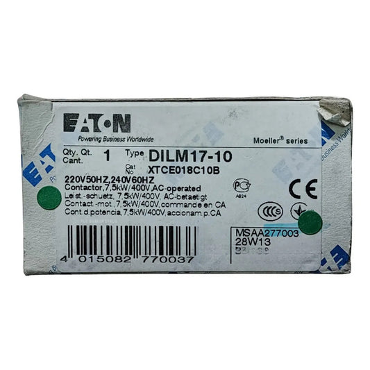 Eaton Dilm17-10 Contactor 40a 220vac