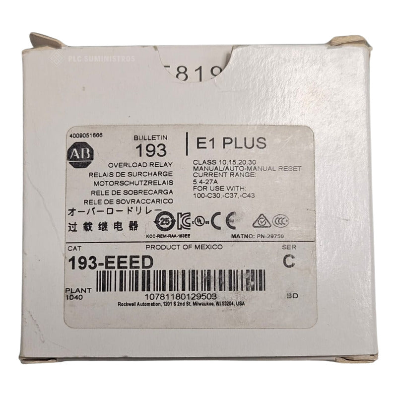 Allen-bradley 193-eeed Relé Sobrecarga