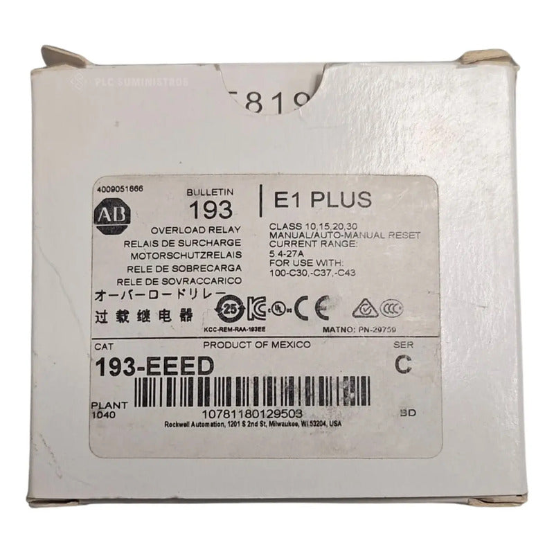 Allen-bradley 193-eeed Relé Sobrecarga