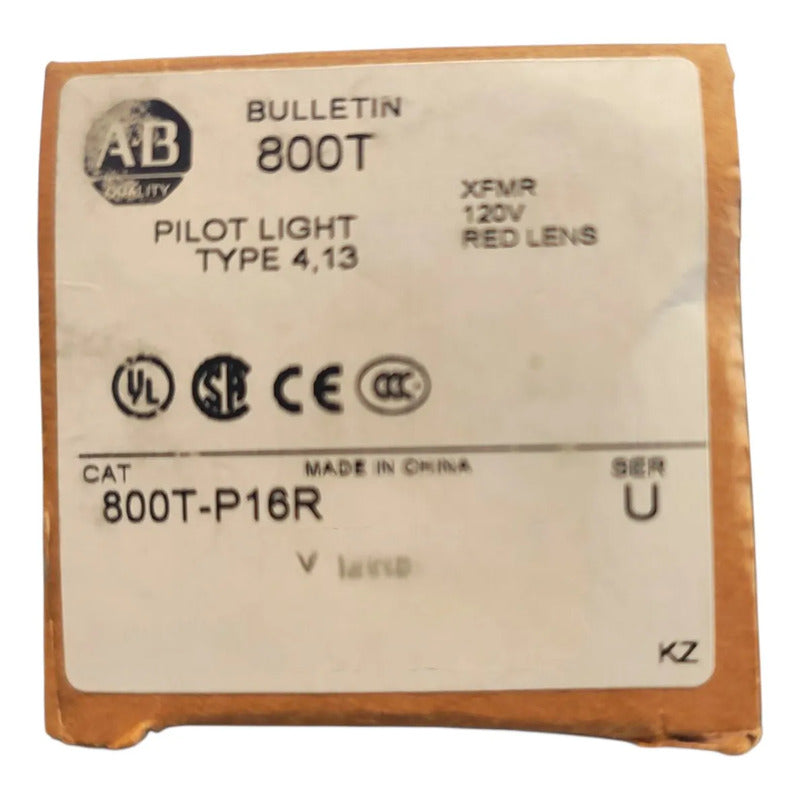 Allen-bradley 800t-p16r Luz Piloto Roja 120v Ac