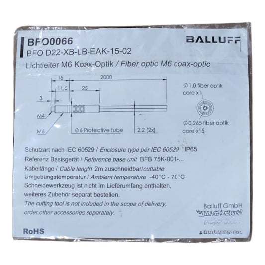 Balluff Bfo0066 Bfo D22-xb-lb-eak-15-02 M6