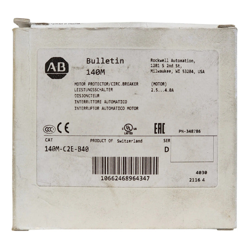 140m-c2e-b40 Allen-bradley Interruptor  Guardamotor 2.5-4a