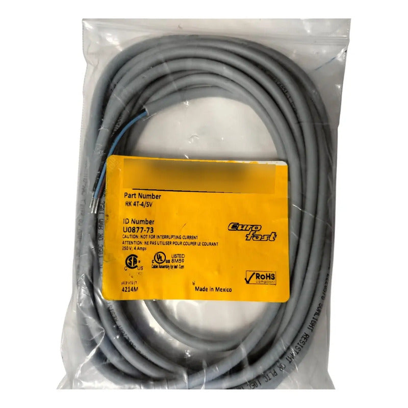 Cable Actuador Turck Rk 4t-4-sv Id U0877-73 M12 4 Metros