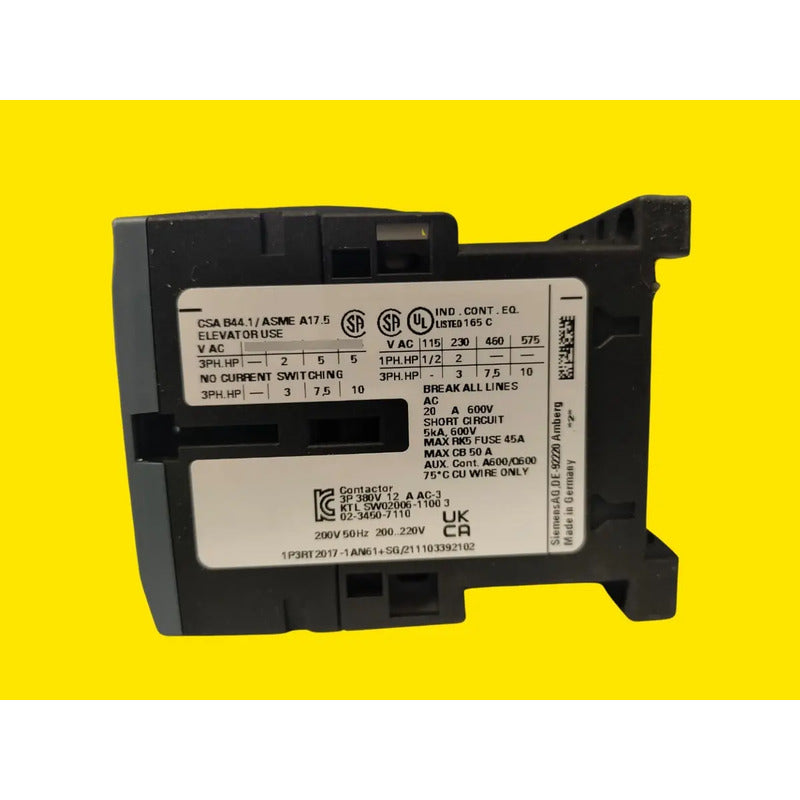 Siemens 3rt2017-1ar61  Contactor De Potencia