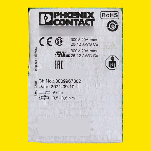 Bornera Phoenix Contact Ut2,5/1p D-32825 300v 20a Caja C/50p