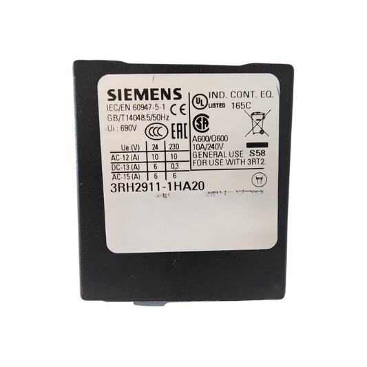 Siemens 3rh2911-1ha20 Bloque De Contactos Auxiliares