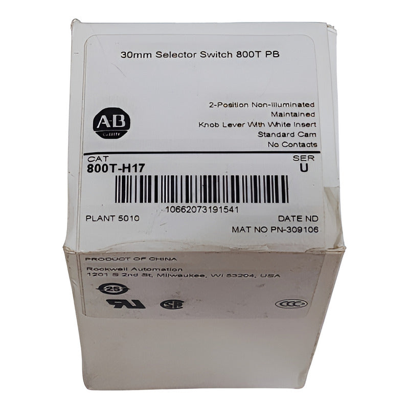 Allen-bradley 800t-h17 30mm Selector Switch 800t Pb Gris